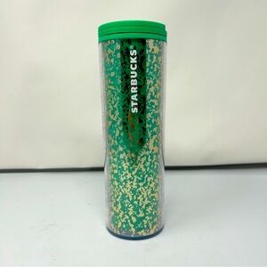 Starbucks NWT 2020 Grande 16 oz Green Gold Marble Insulated Travel Tumbler Cup